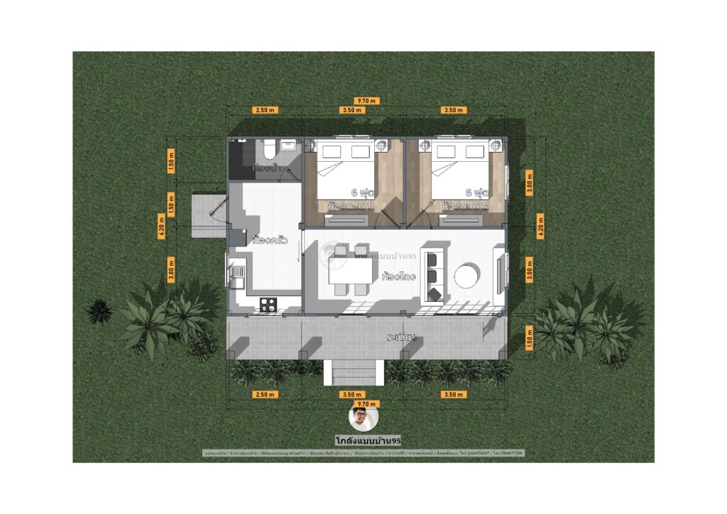 แบบบ้านทรงจั่ว P-2184 (1)