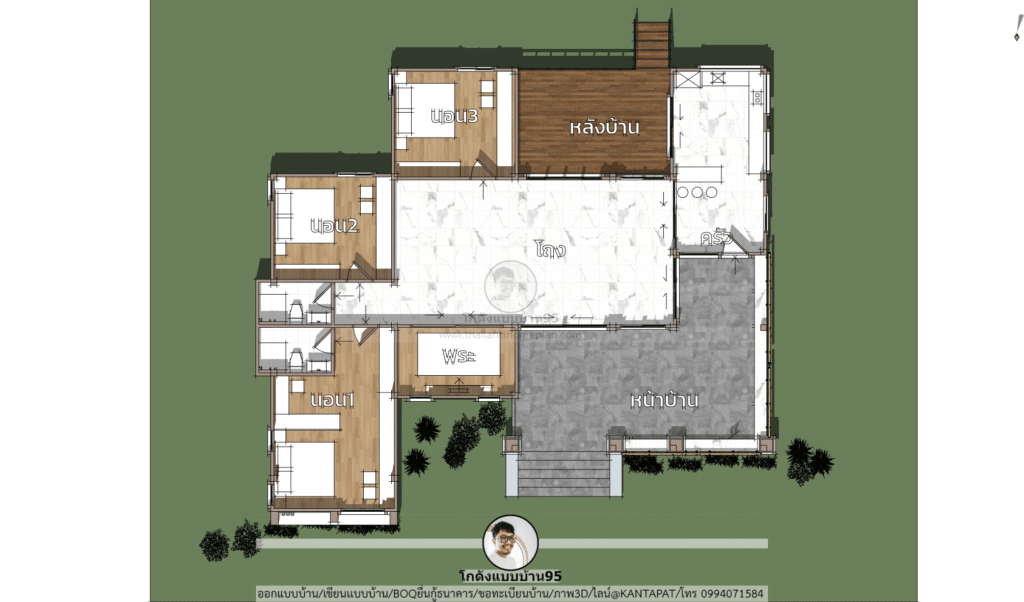 แบบบ้านปั้นหยาผสมจั่ว P-2200 (10)