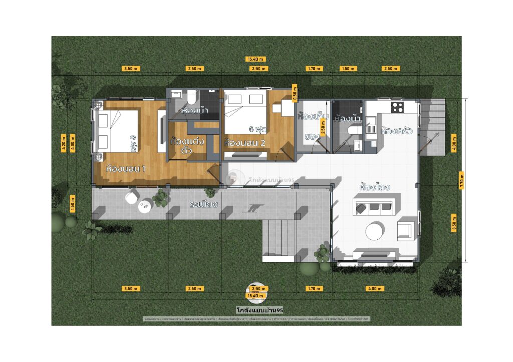 ไอเดียแบบบ้านทรงจั่วP-2175