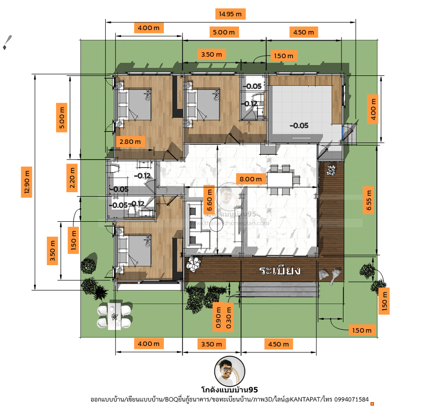 แปลนบ้าน3ห้องนอน