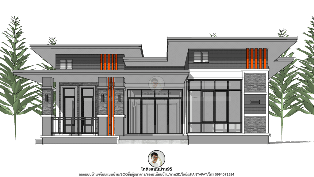 ออกแบบบ้าน แบบบ้านโมเดิร์น P-2201 (1)