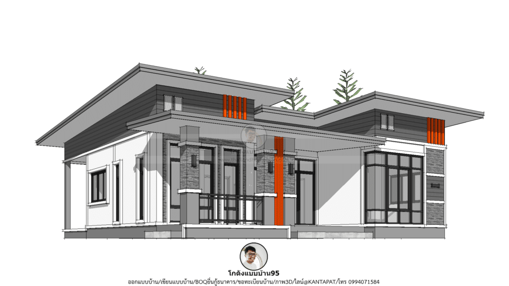 แบบบ้านโมเดิร์น P-2201 (3) ออกแบบบ้าน P-2201