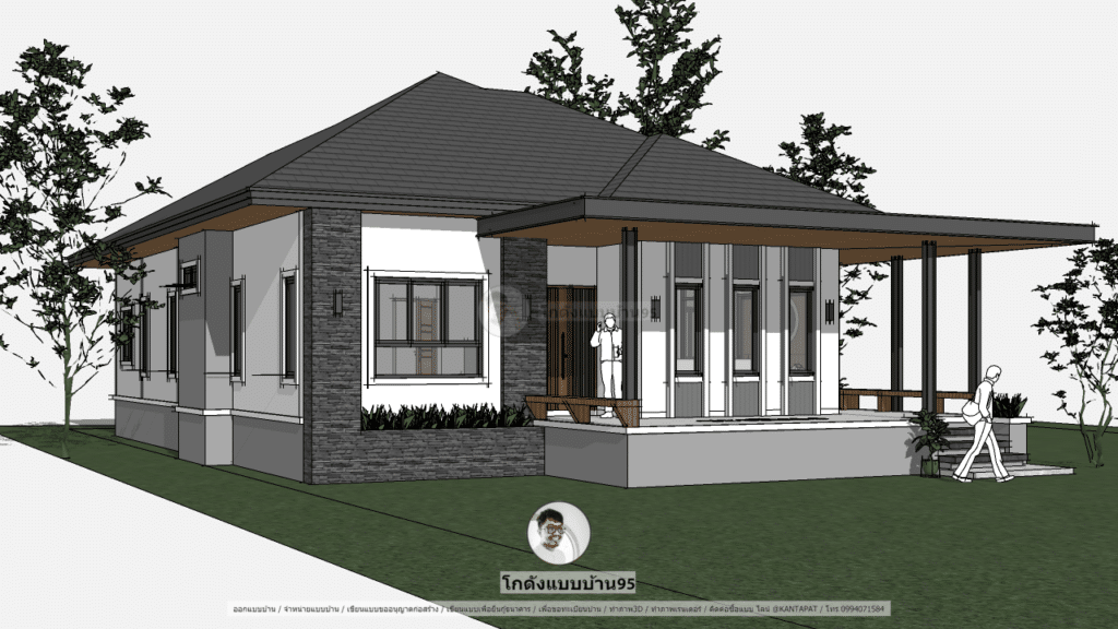 แบบบ้านชั้นเดียว P-2262
