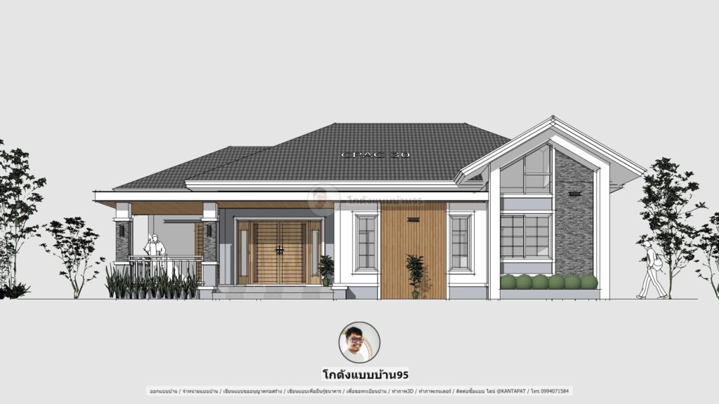 แบบบ้าน3ห้องนอนP-2216 ออกแบบบ้าน P-2216