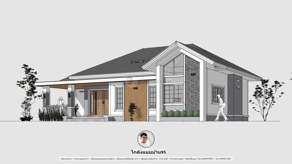 แบบบ้าน3ห้องนอนP-2216 ออกแบบบ้าน P-2216