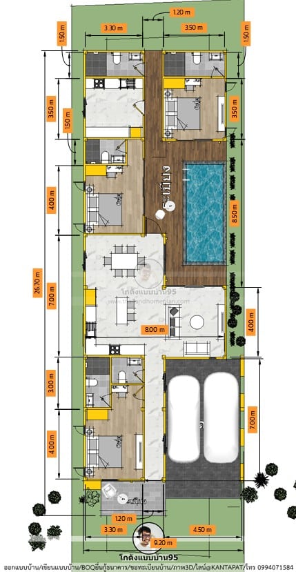 บ้านโมเดิร์นP-2307 แปลน