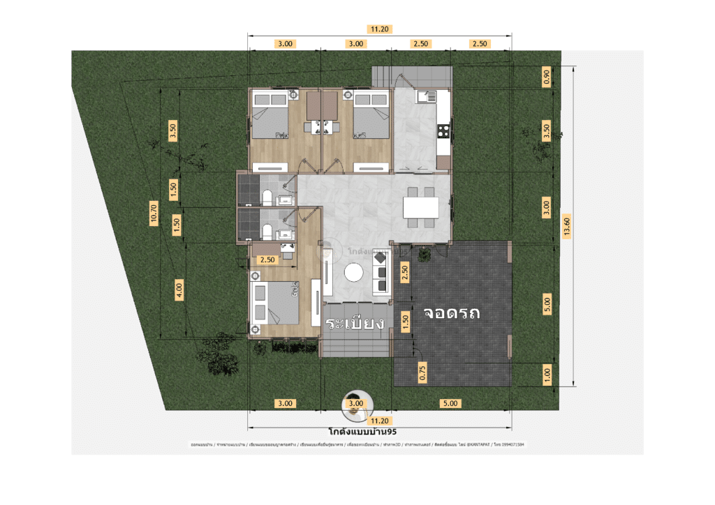 แบบบ้านชั้นเดียวP-2299 (16)