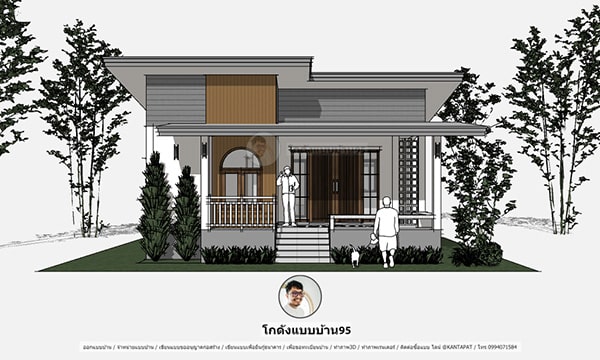 ไอเดียแบบบ้านหลังเล็ก สุดอบอุ่น ทรงโมเดิร์น 85 ตร.ม. 2 ห้องนอน 2 ห้องน้ำ แบบบ้านโมเดิร์น P-2322