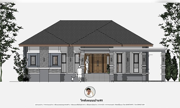 ไอเดียสร้างบ้านชั้นเดียวยกสูง พื้นที่ 159 ตร.ม. โปร่งสบาย มีห้องอ่านหนังสือ ตอบโจทย์ไลฟ์สไตล์ส่วนตัว บ้านชั้นเดียวยกสูง P-2316