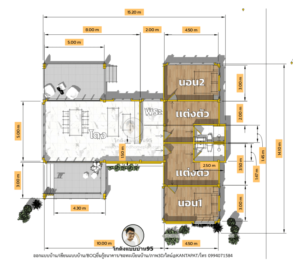 แบบบ้านทรงจั่วมินิมอลP-2347 (12)