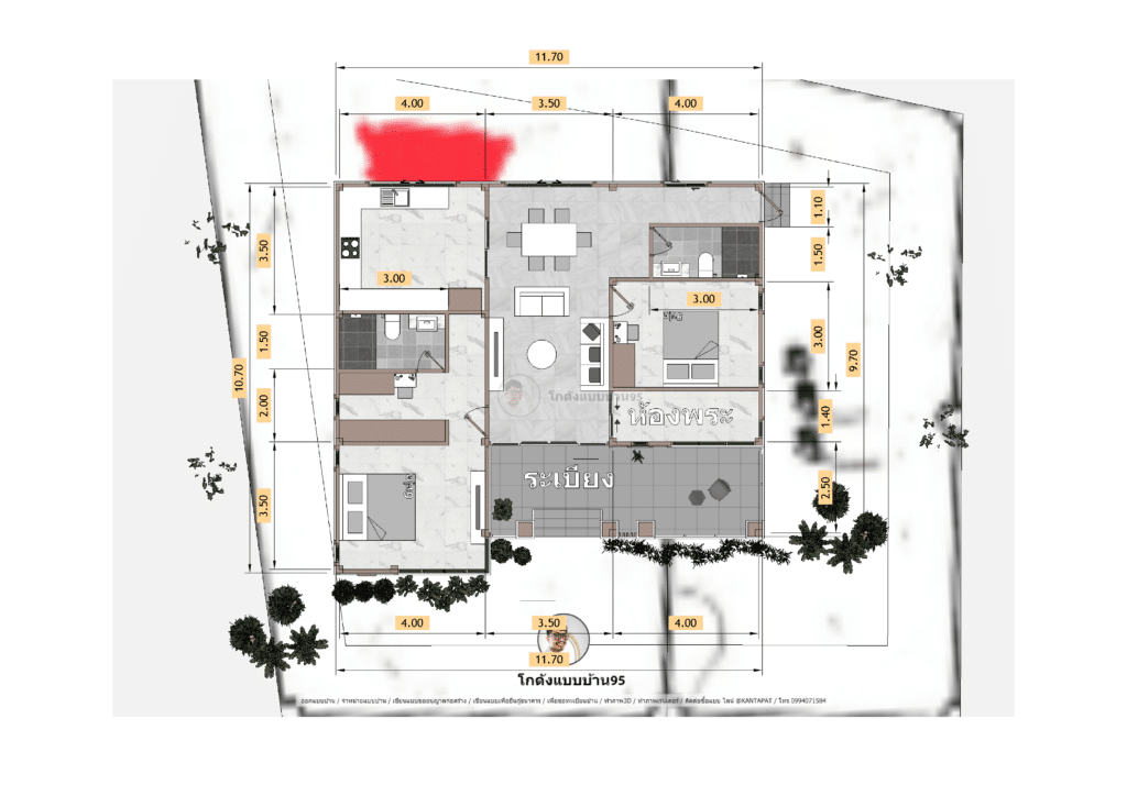 บ้านโมเดิร์นชั้นเดียวP-2350 (10)