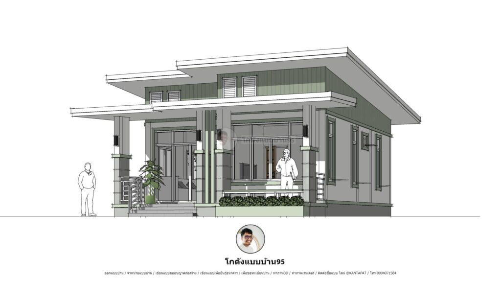 แบบบ้านโมเดิร์นหลังเล็กๆ P-2378