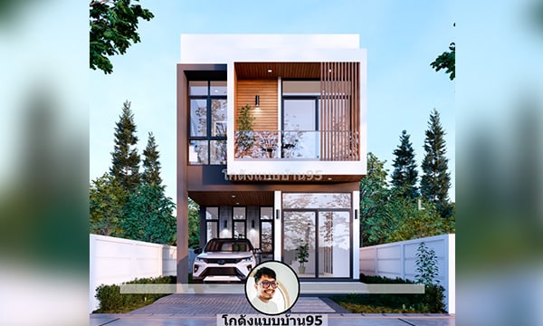 บ้านแบบโมเดิร์น P-2379 แบบบ้านทรงกล่อง2ชั้น เล็กกะทัดรัด 120 ตร.ม.