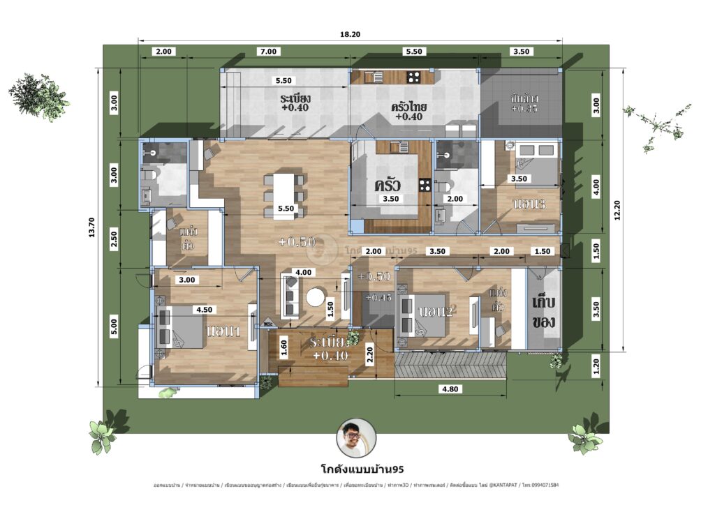 รับเขียนแบบบ้านP-2380 (19)