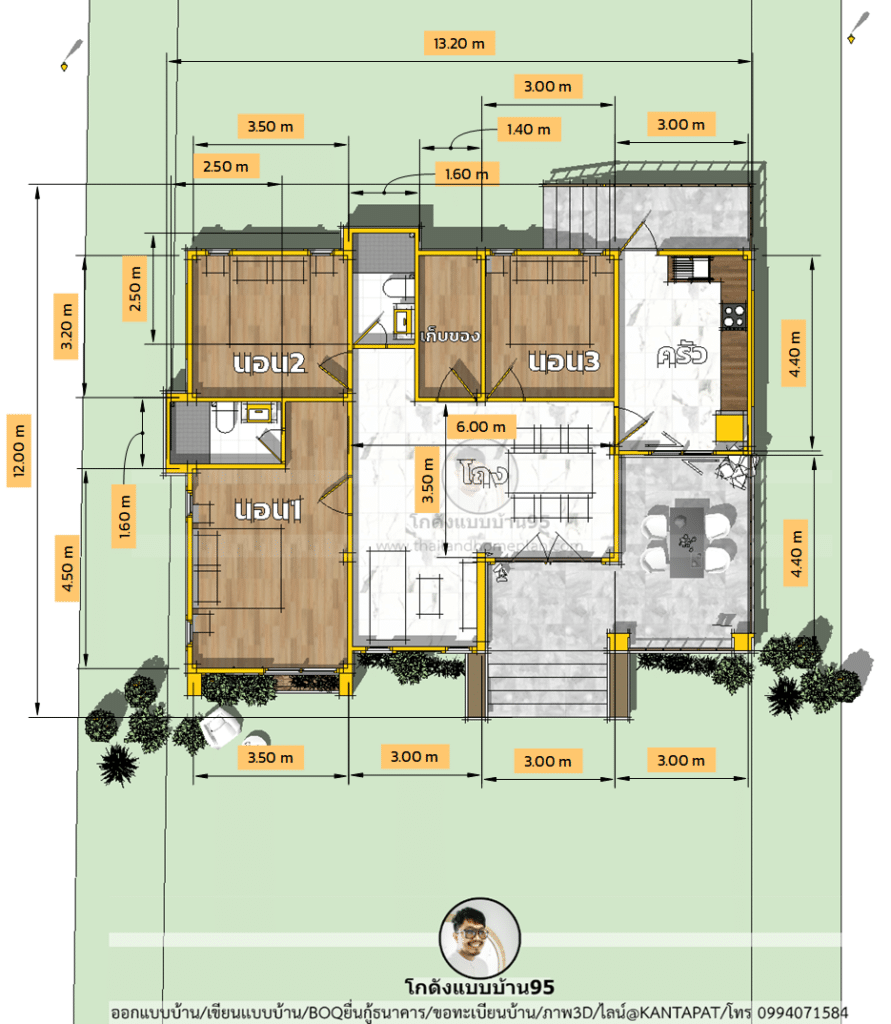 แปลนแบบบ้านP-2419