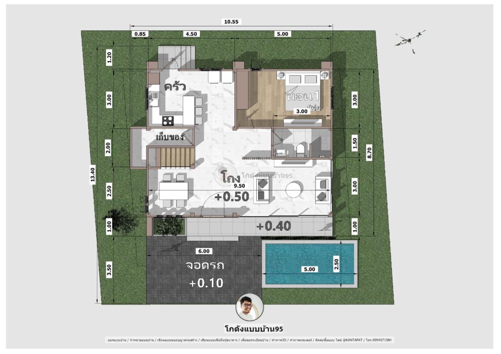 รับเขียนแบบบ้านP-2311