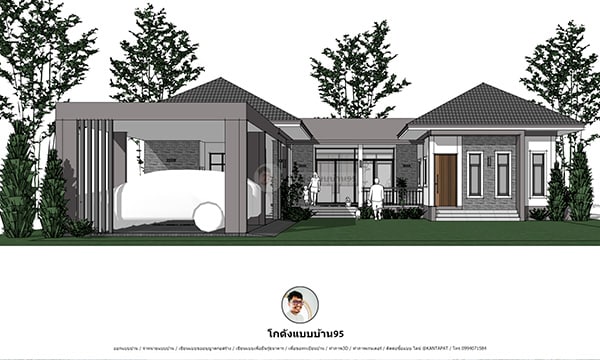 บ้านปั้นหยาหลังใหญ่ 334 ตร.ม. 3 ห้องนอน พื้นที่ใช้สอยหลากหลาย โรงจอดรถจุได้ 4 คัน บ้านพร้อมโรงจอดรถ P-2433