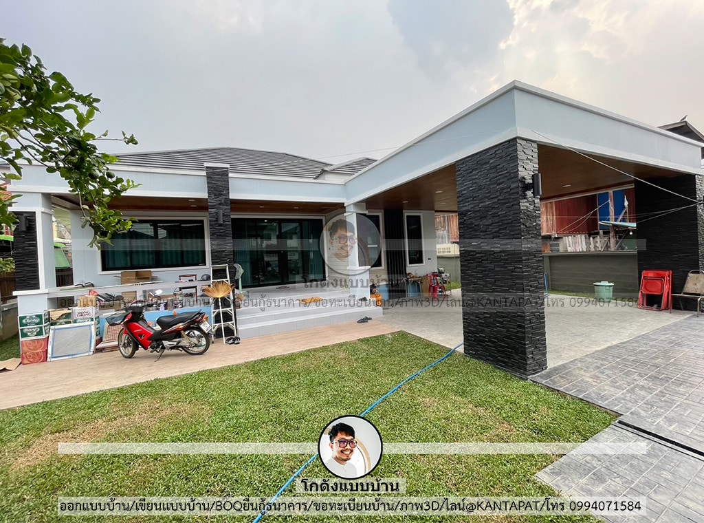 บ้านสร้างจริง จากแบบโกดังแบบบ้าน P-1508