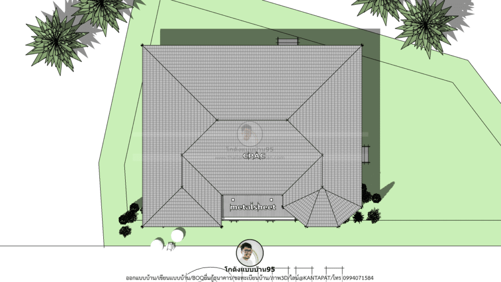 รับออกแบบบ้านP-2429