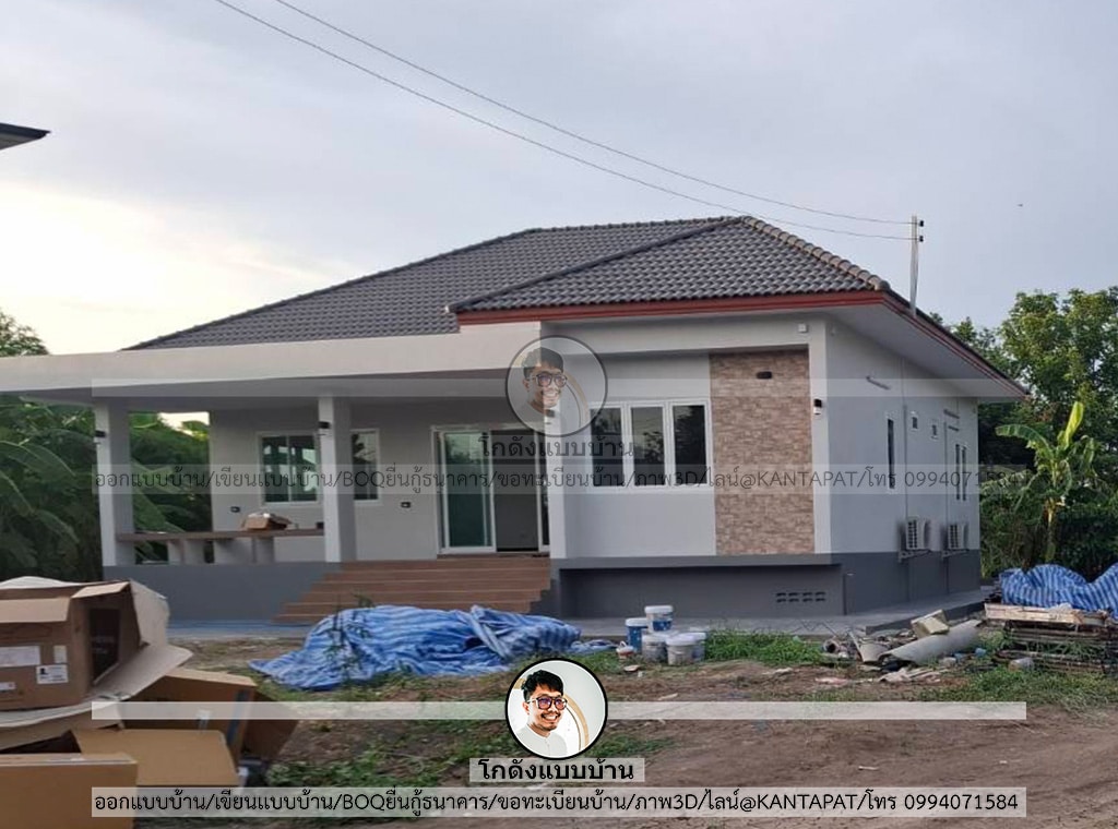 บ้านสร้างจริงจากแบบโกดังแบบบ้าน P-2268 -1