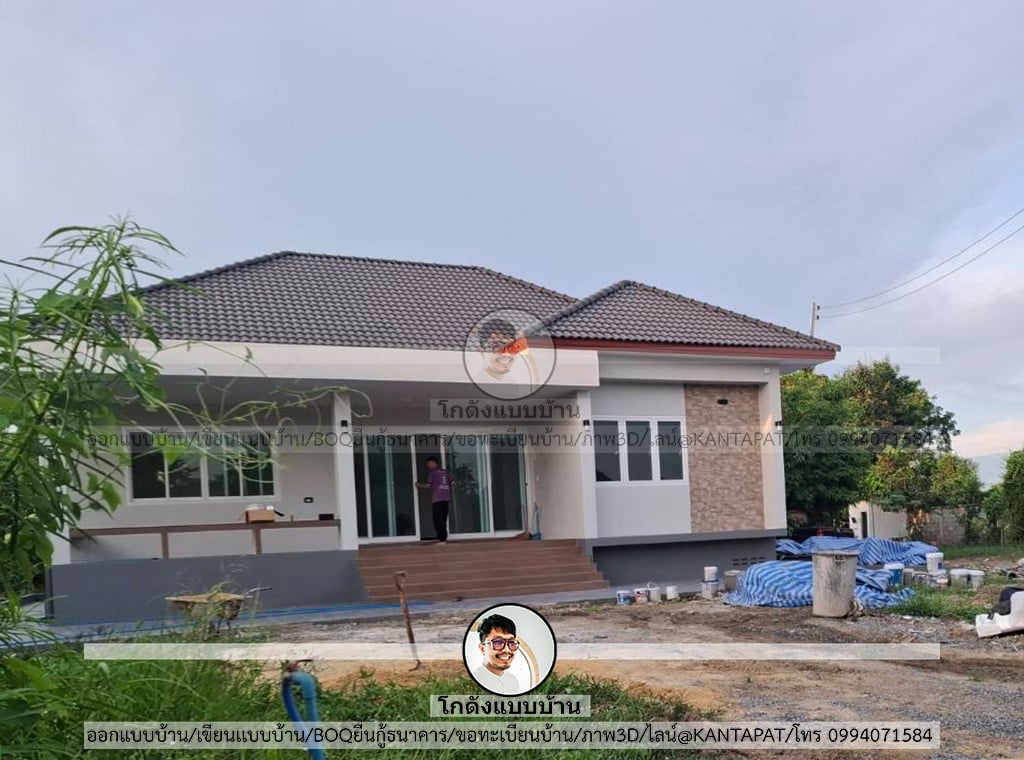 บ้านสร้างจริงจากแบบโกดังแบบบ้าน P-2268 -2