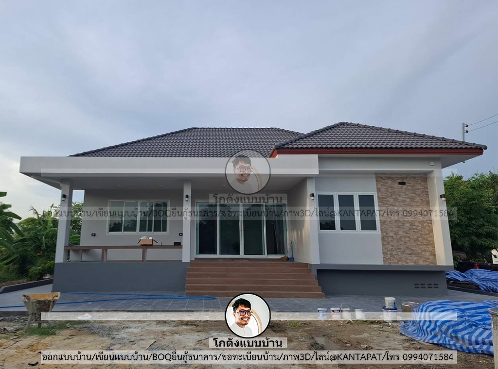 บ้านสร้างจริงจากแบบโกดังแบบบ้าน P-2268