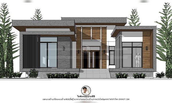 แบบบ้านสมัยใหม่ เปลี่ยนการอยู่อาศัยให้ทันสมัย กับบ้านสไตล์โมเดิร์น ขนาด 157 ตร.ม. 3 ห้องนอน บ้านสไตล์โมเดิร์น P-2529