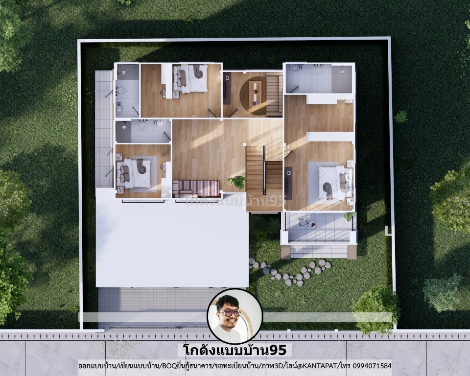 รับเขียนแบบบ้านP-2490 (4)