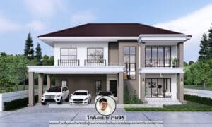 รับเขียนแบบบ้านP-2490 bg