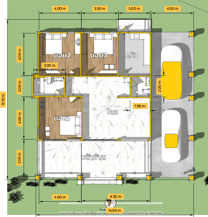 รับเขียนแบบบ้านP-2496 (1)