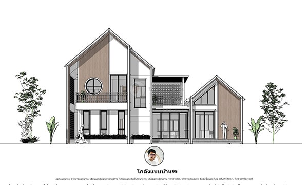 รับเขียนแบบบ้านP-2535 bg