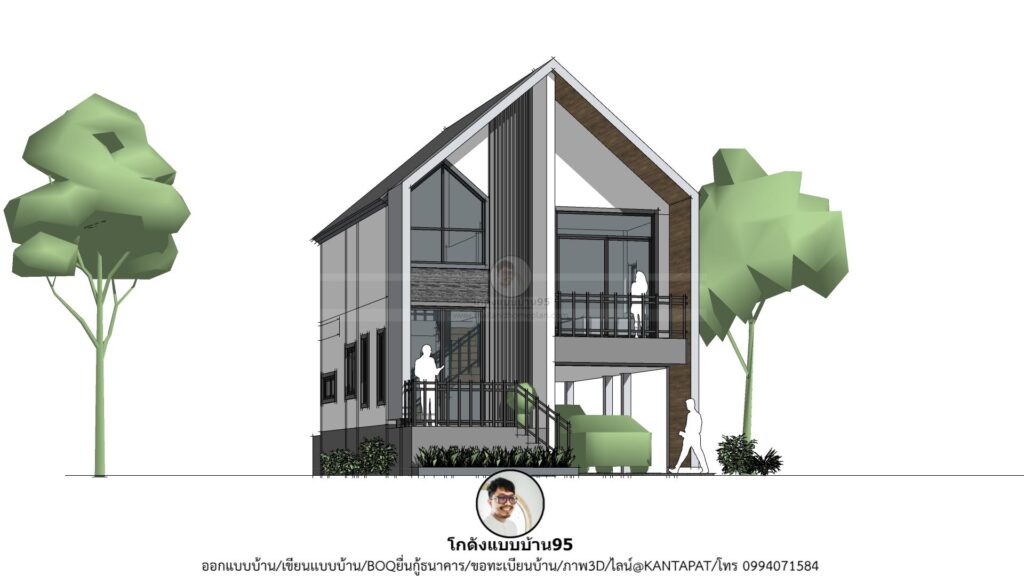 แบบบ้านชั้นครึ่ง P-2528