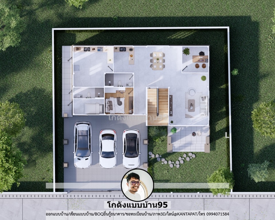 แปลนแบบบ้าน3มิติ P-2490