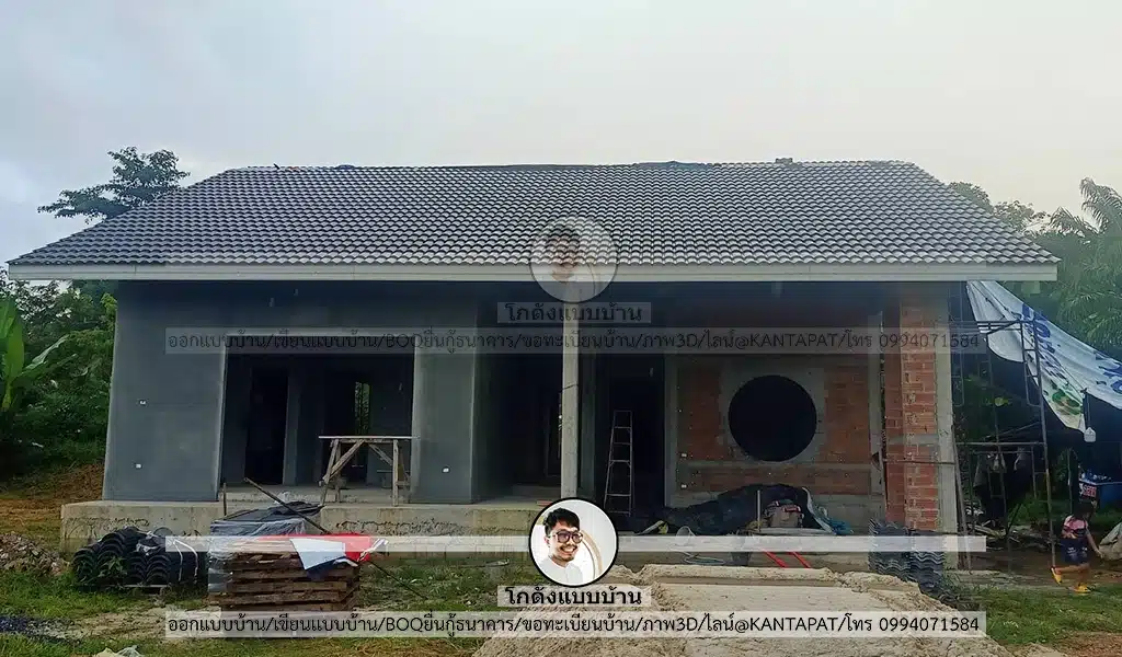 บ้านสร้างจริงจากแบบโกดังแบบบ้าน P-1342 -1