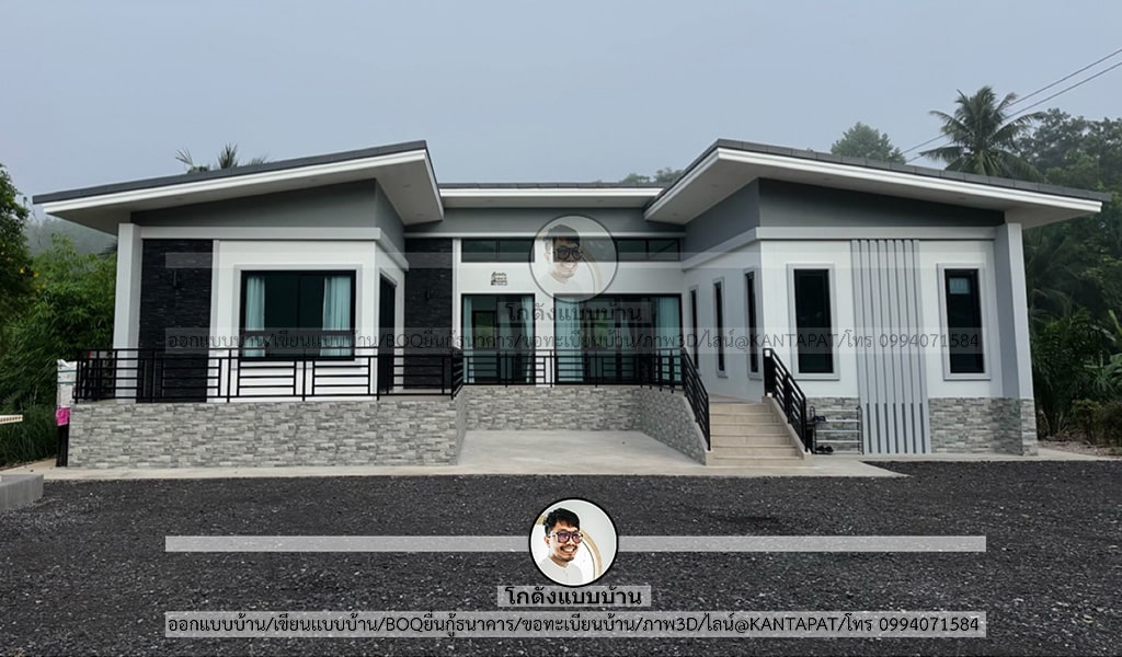 บ้านสร้างจริงจากแบบโกดังแบบบ้าน P-2060