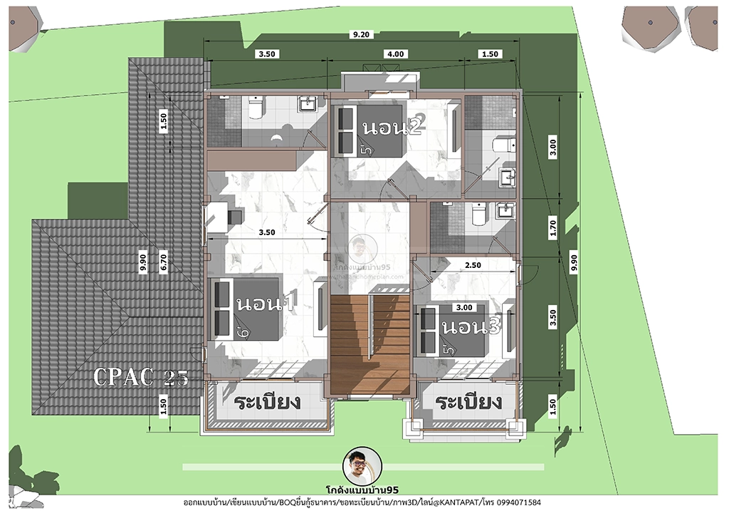 แปลนบ้าน2ชั้นP-2321 
