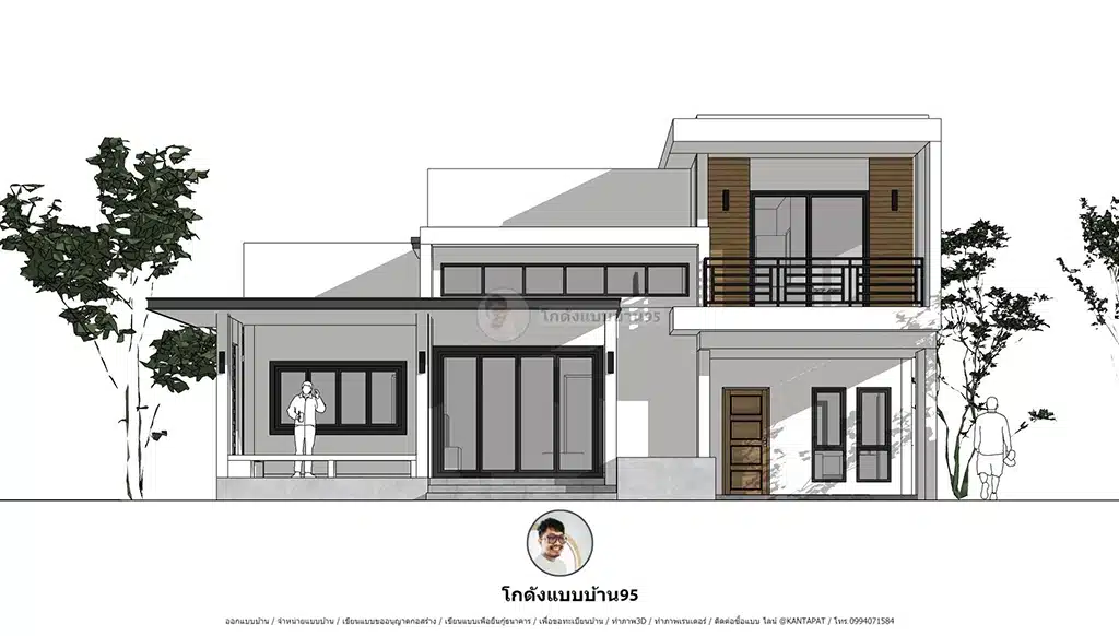 แบบบ้านชั้นครึ่ง P-2561 -1