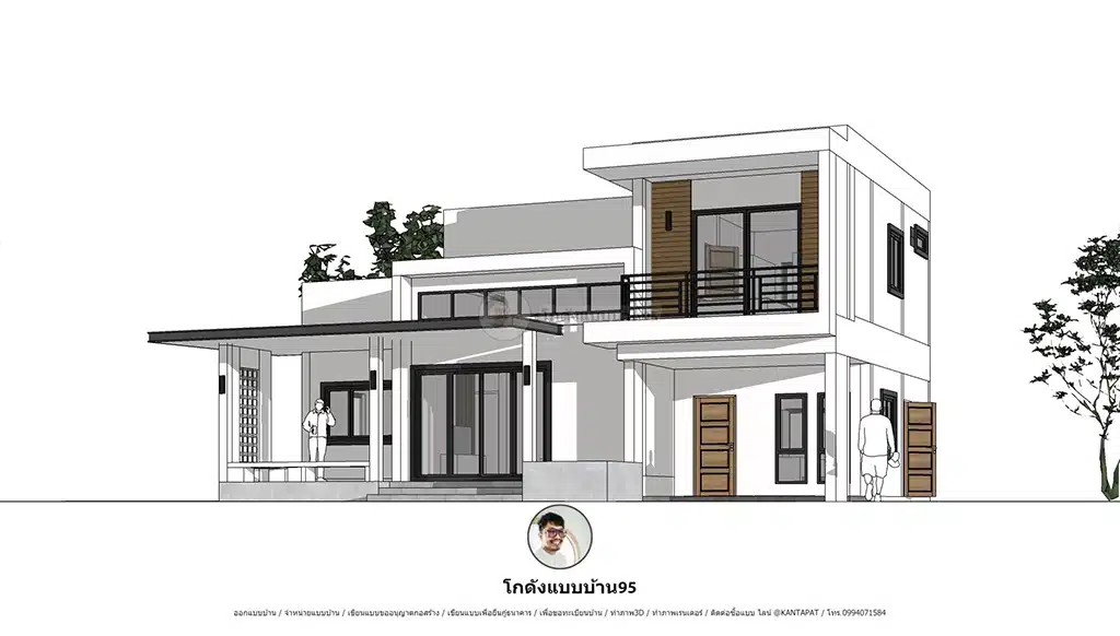 แบบบ้านชั้นครึ่ง P-2561 -2