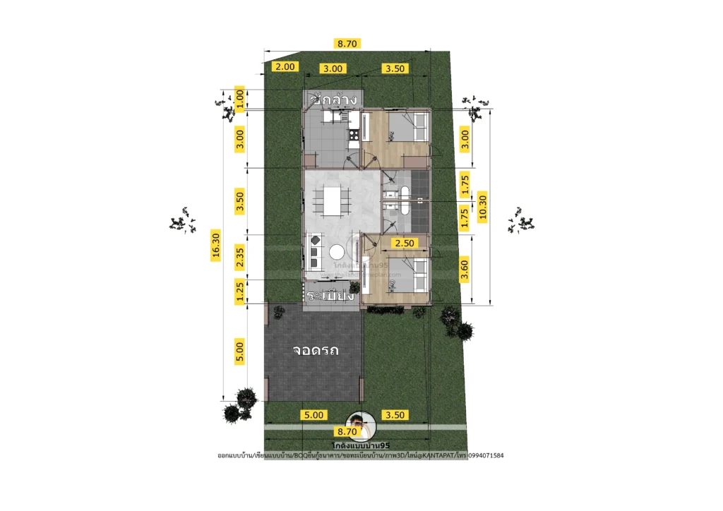แปลนบ้าน2ห้องนอนP-2541 