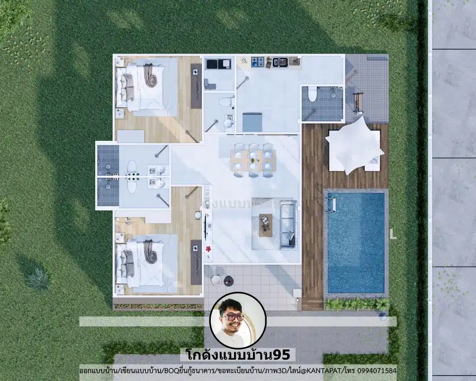 แปลนแบบบ้าน3มิติP-2554