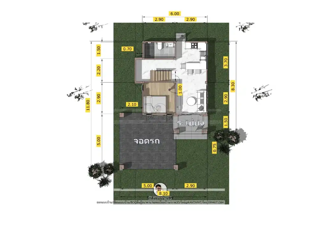 แปลนแบบบ้าน2ชั้นP-2560