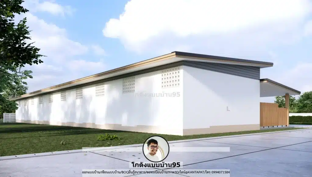 P2542-แบบห้องเช่าชั้นเดียว-ภายนอก