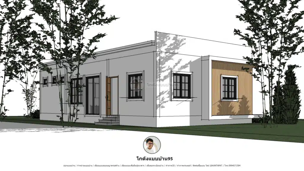 แบบบ้านP2509 บ้านทรงกล่อง -ภายนอก