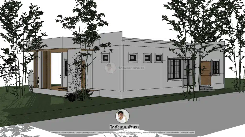 แบบบ้านP2509 ทรงกล่องชั้นเดียว-ภายนอก