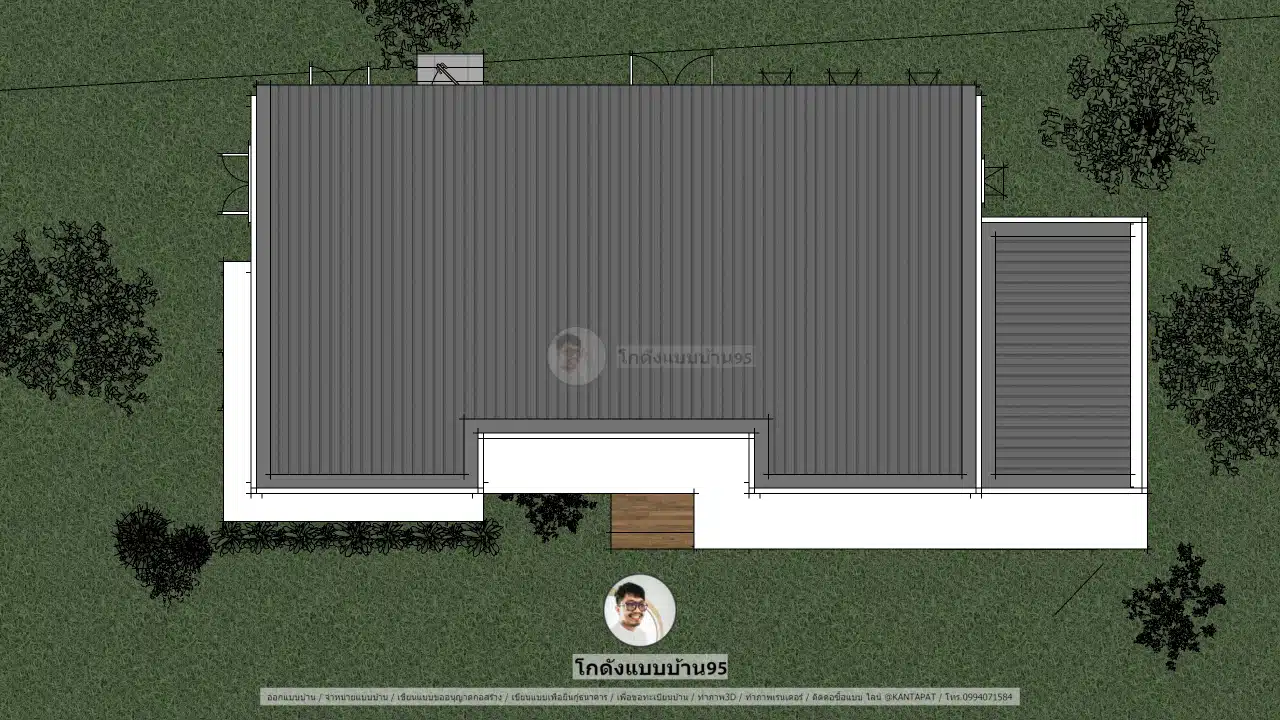 แบบบ้านP2509 บ้านทรงกล่อง-ชั้นเดียว-สไตล์มินิมอล-แปลน