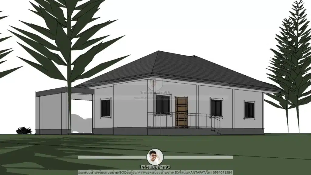 แบบบ้านP2520 ชั้นเดียว สไตล์คอนเทมโพรารี่