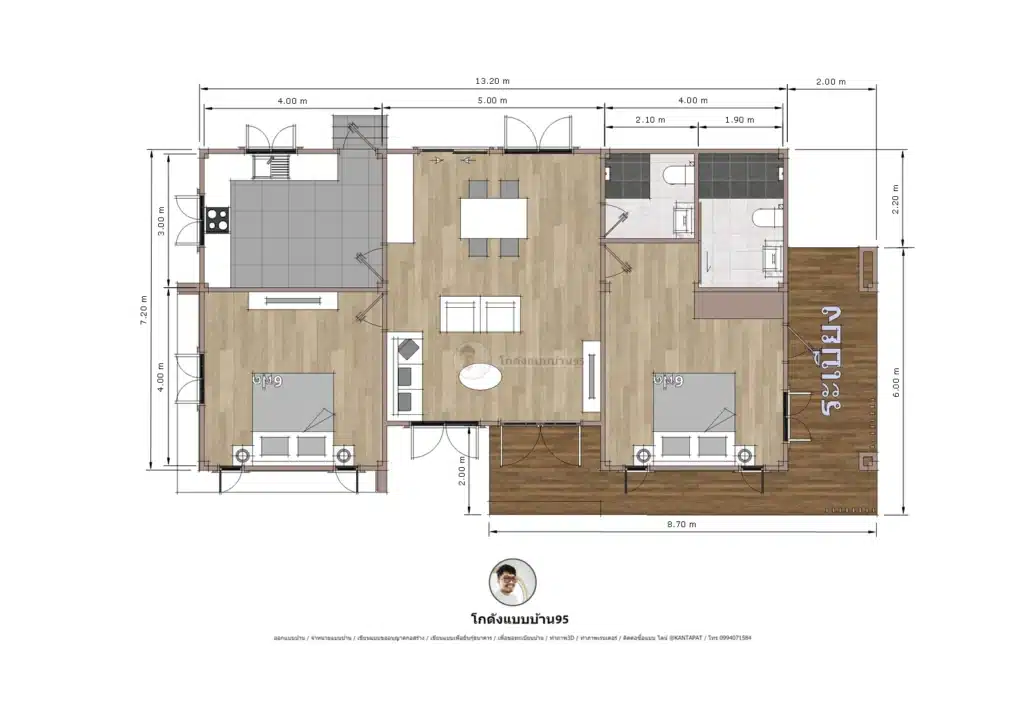 แบบบ้านP2509 บ้านทรงกล่อง-ชั้นเดียว-สไตล์มินิมอล-แปลน