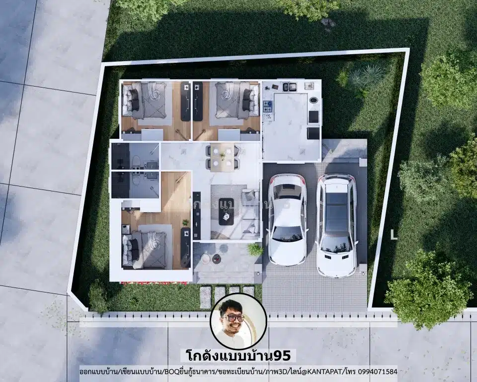 บ้านชั้นเดียว3ห้องนอน-P2574