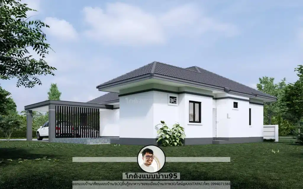 S-178 บ้านปั้นหยาชั้นเดียว-โรงจอดรถ