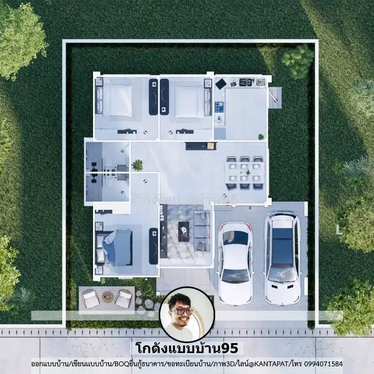 P-2582 บ้านนอร์ดิกมีที่จอดรถ -แปลน